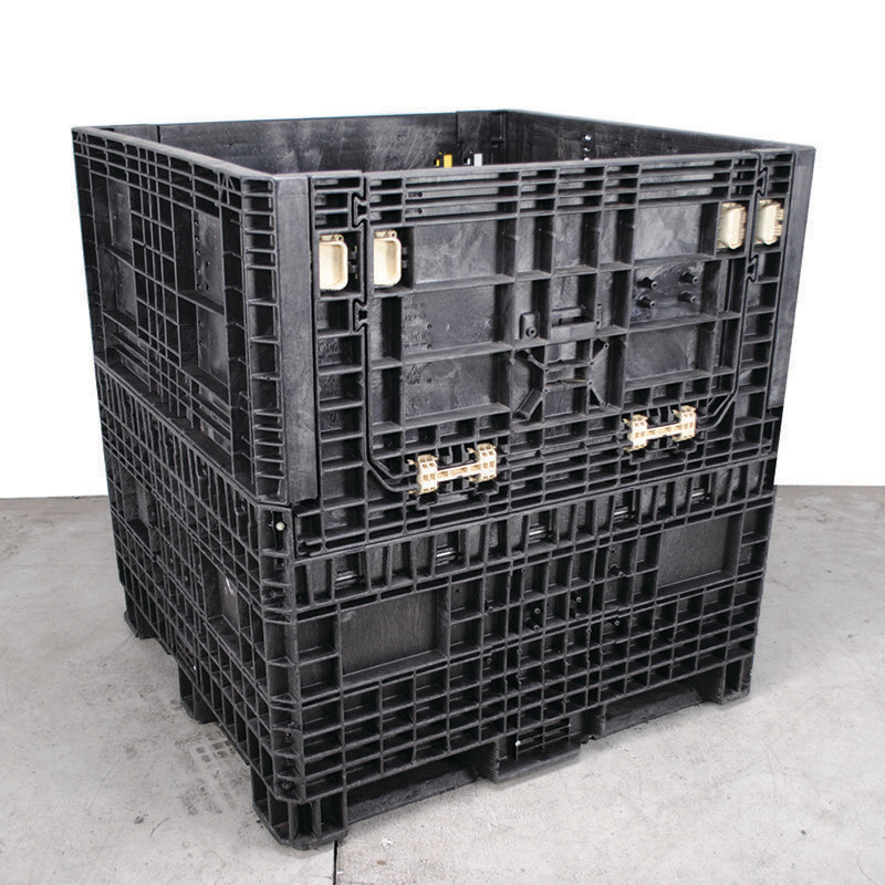 Refurbished 45" x 48" x 50" Used Collapsible Bulk Container (2 Doors)