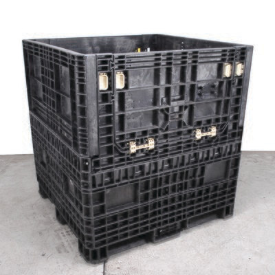 Refurbished 45" x 48" x 50" Used Collapsible Bulk Container (2 Doors)