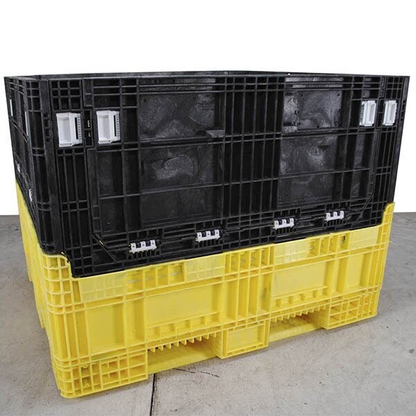 Refurbished 64" x 48" x 50" Used Plastic Bulk Container (2 Doors)