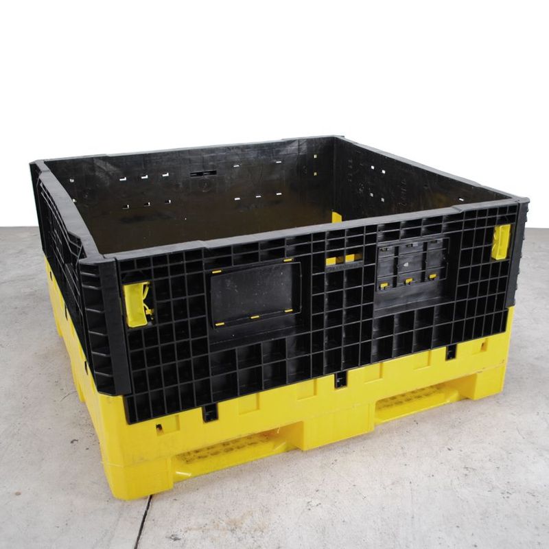Refurbished 45" x 48" x 25" Used Collapsible Bulk Container (No Doors)