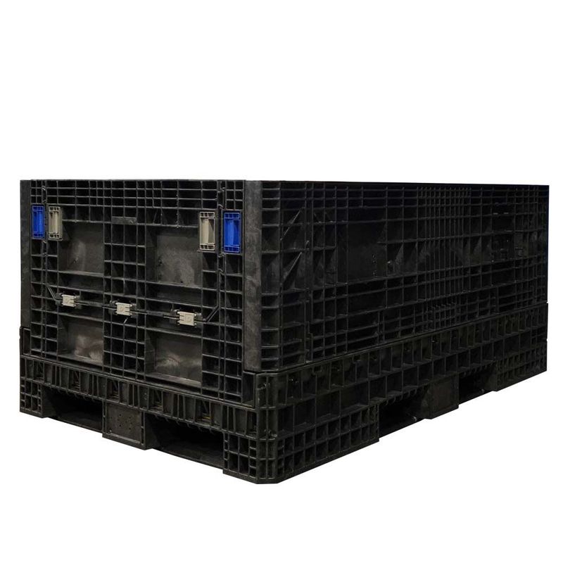Contenedor bulk plegable de largo extendido de 78" x 48" x 34" DuraGreen (2 puertas)