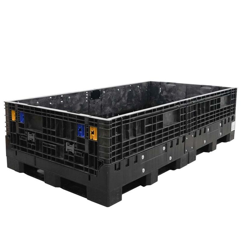 DuraGreen 90" x 48" x 25" Medium-Duty Extended-Length Collapsible Bulk Container (2 Doors)