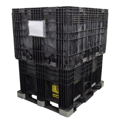 DuraGreen 57" x 45" x 65" Hopper Bottom Collapsible Bulk Container + Cover