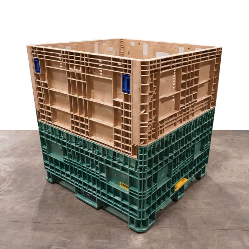 Refurbished 45" x 48" x 50" Used Hopper Bottom Collapsible Bulk Container