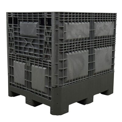 Buckhorn 40 Buckhorn 40" x 48" x 46" Medium-Duty Collapsible Bulk Container Grey (2 Doors)