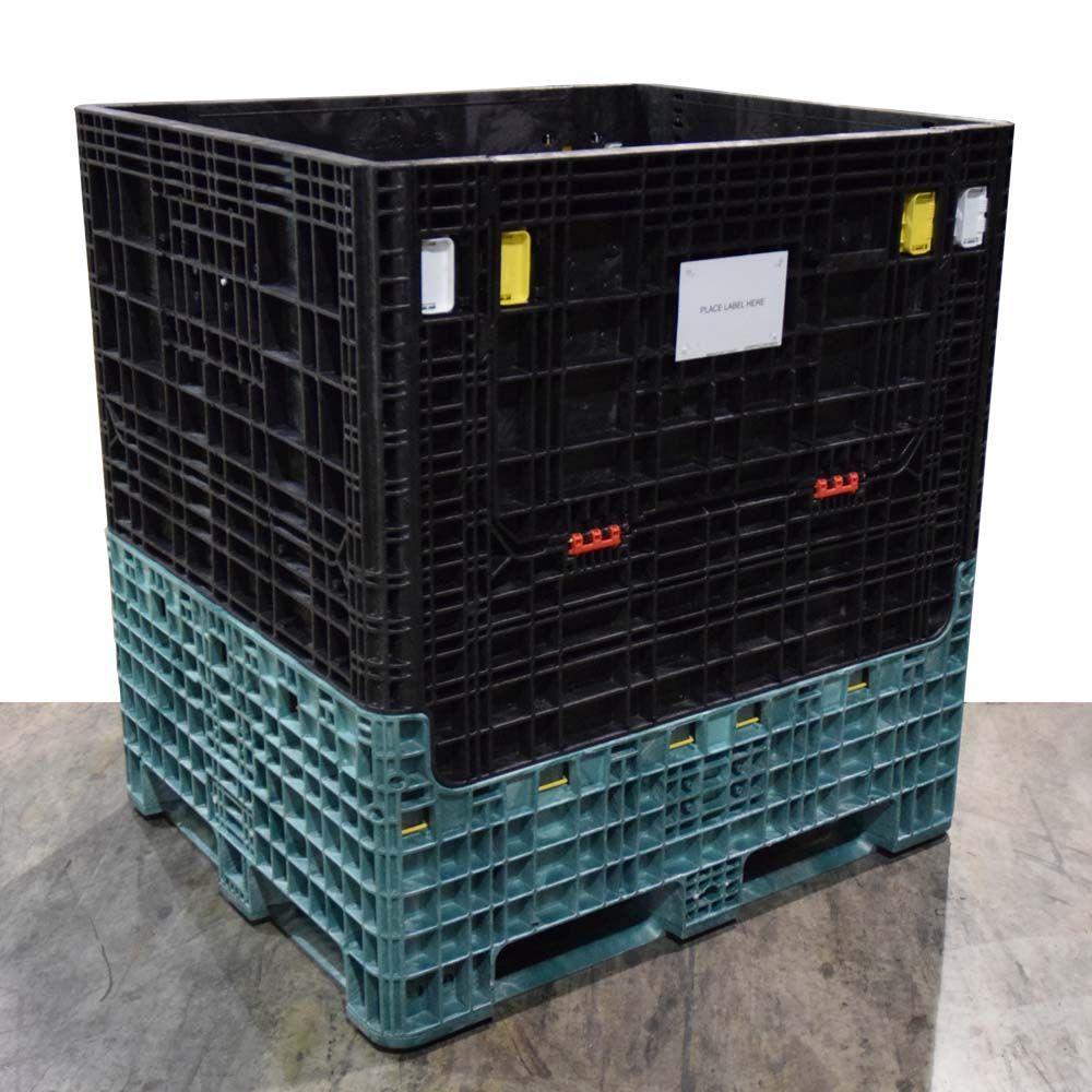 Refurbished 40 Refurbished 40" x 48" x 50" Used Collapsible Bulk Container (2 Doors)