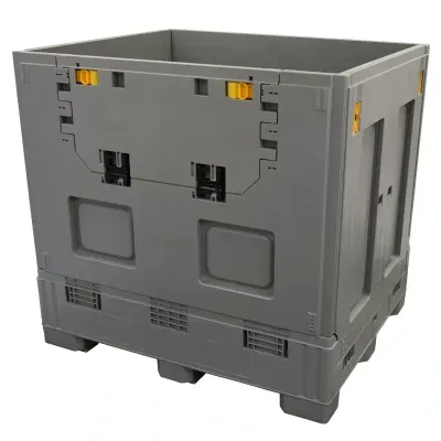 DuraGreen 40" x 48" x 46" Plastic Gaylord with Steel and 1 drop door