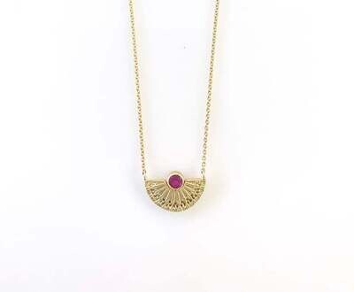 Fan Necklace with Ruby