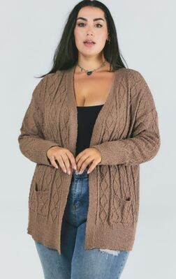 Curvy Everly Cable Knit Cardigan