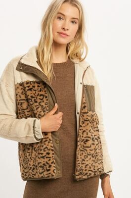Britt Leopard Sherpa Jacket