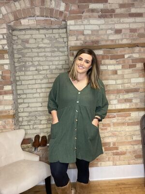 Sandra Button Front Tunic Top