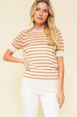 Kristy Striped Short Sleeve Sweater