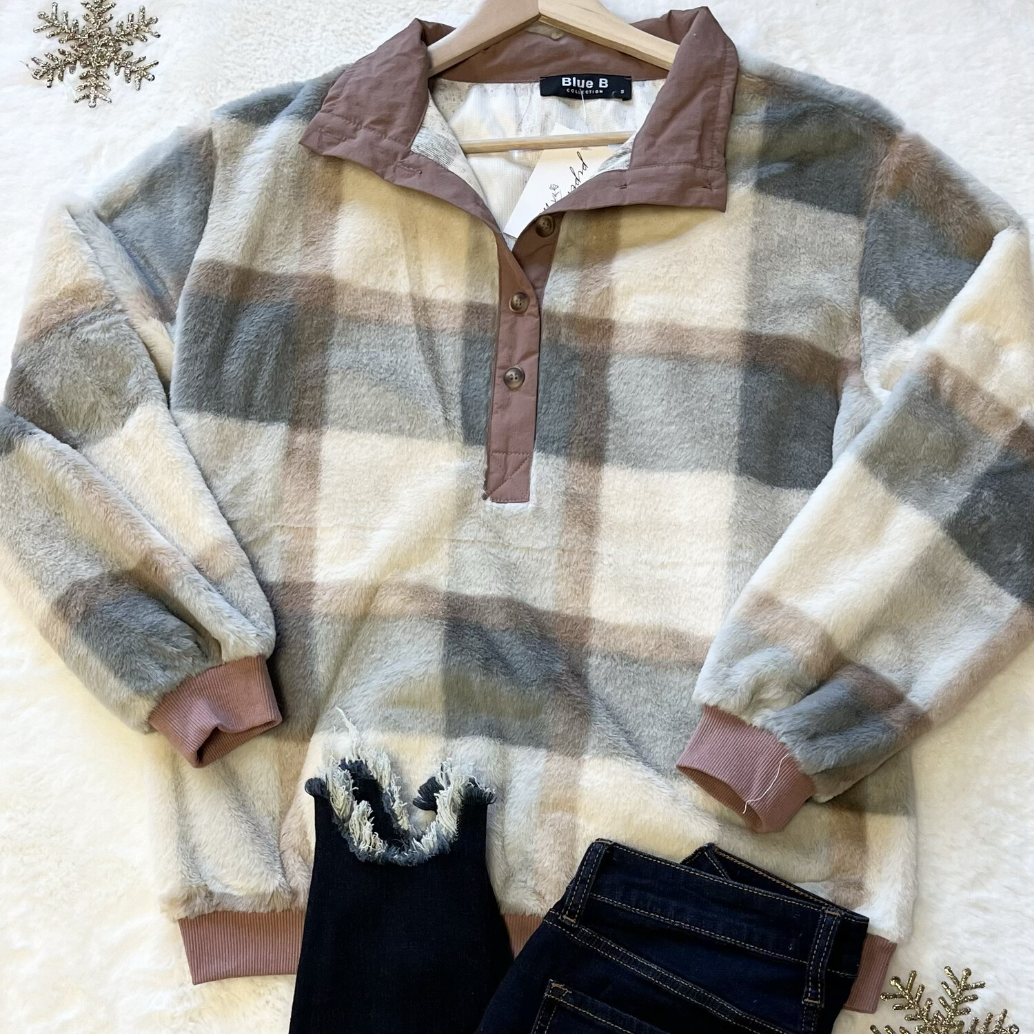 Lindy Plaid Button Up Pullover