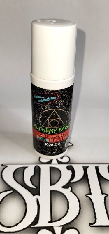 Alchemy Farms CBD Roll on cooling pain reliever.