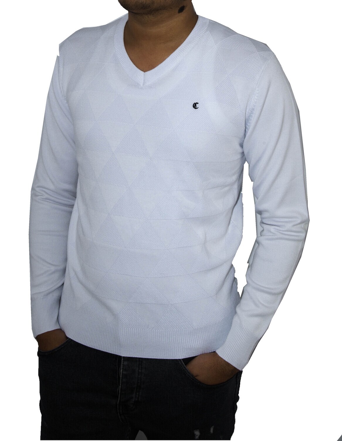 Soft Cotton V-neck Sweater