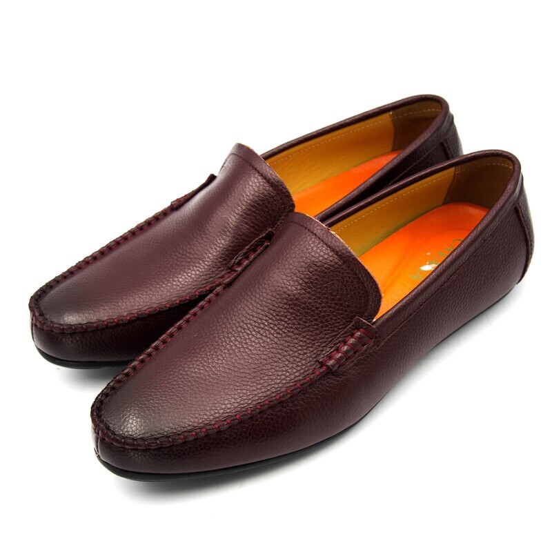 100% soft leather moccasin shoes for men
