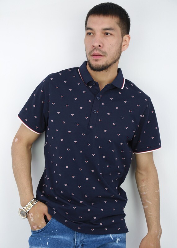 Sustainable Printed Polo T-shirt with Short Sleeves