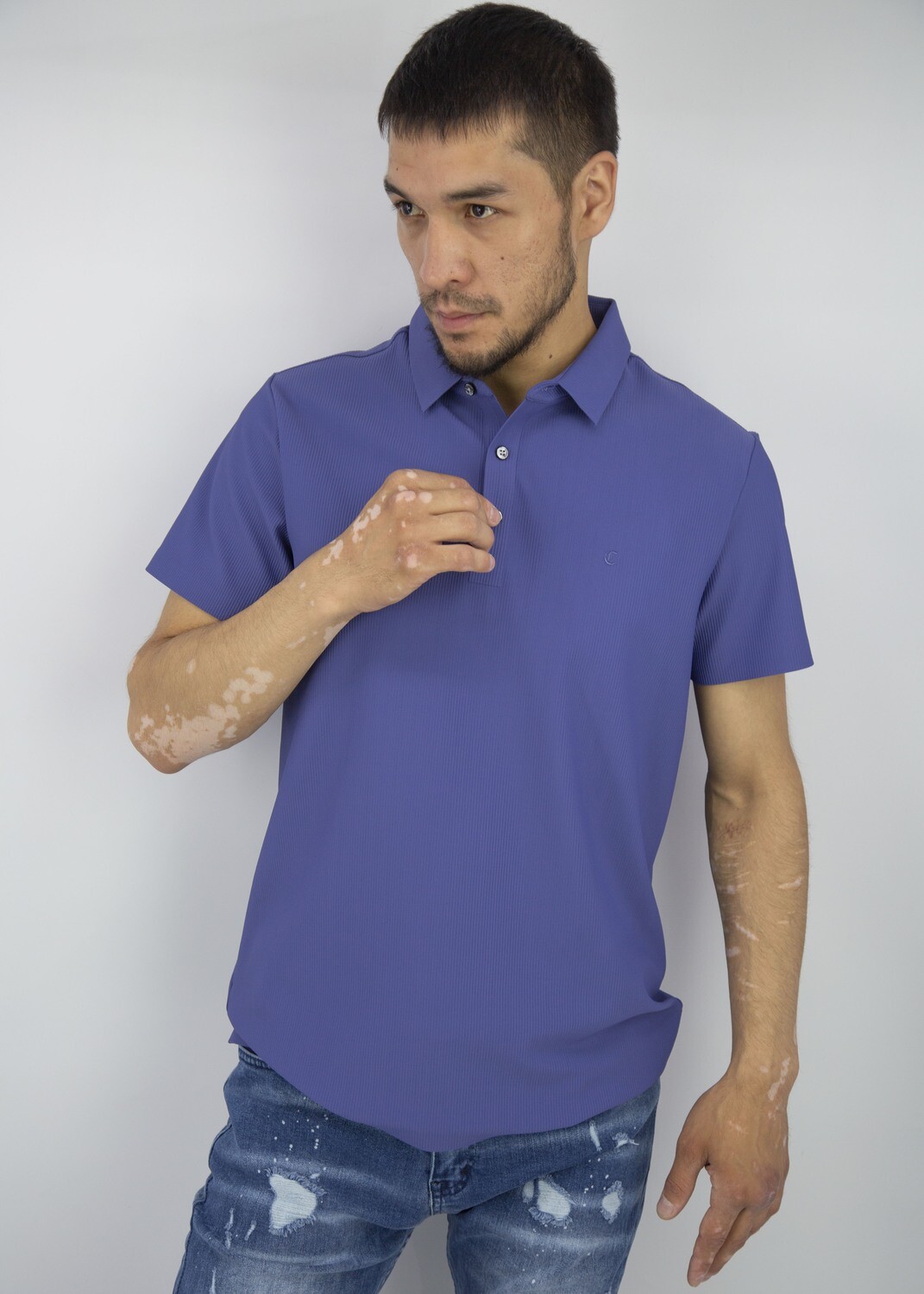 Sustainable Printed Polo T-shirt with Short Sleeves