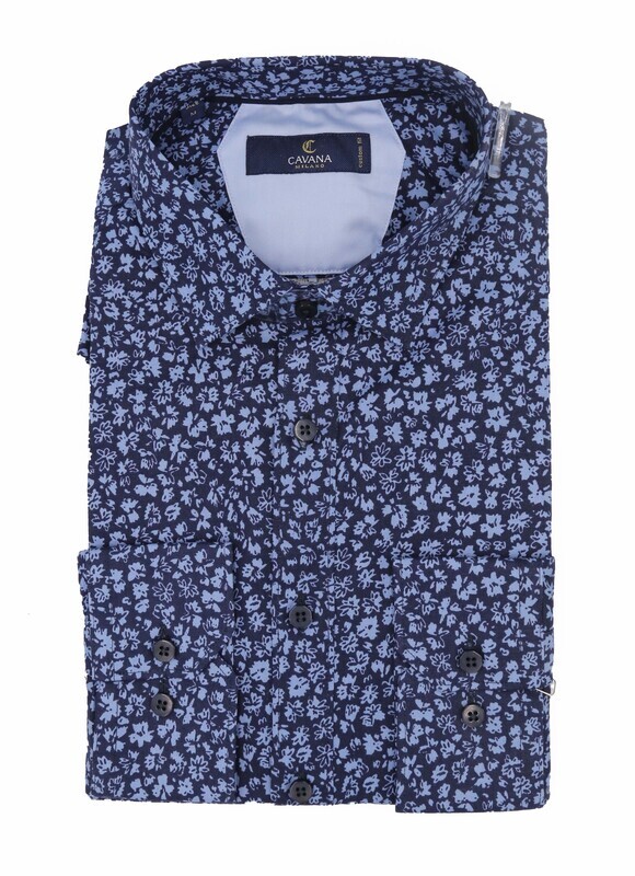 Multicolour Floral Print Shirt With Florence Collar For Men - Slim