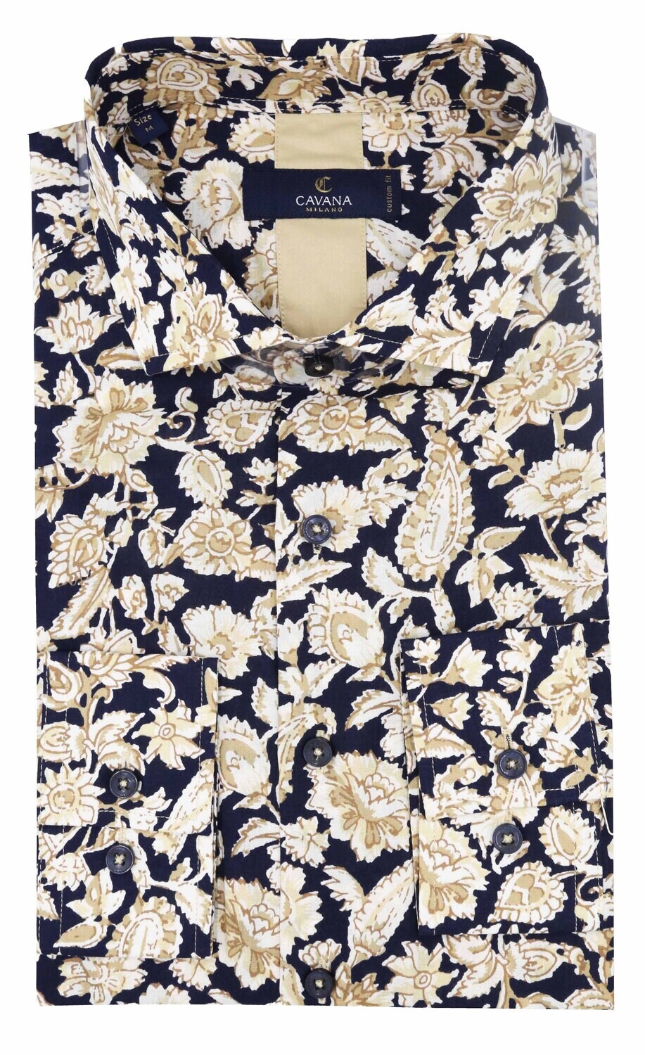 Flower Design Shirt For Men Slim Fit