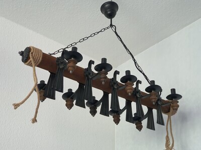 Vintage holz kronleuchter ,vintage deckenleuchte ,antik deckenlampe für lampe e14 , pendelleuchte für wohnzimmer schlafzimmer Restaurant bar hallen und Paläste (10 lampen holz kronleuchter)