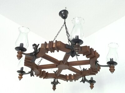 Vintage holz kronleuchter ,vintage deckenleuchte , antik deckenlampe für lampe e14 , pendelleuchte für wohnzimmer schlafzimmer bar hallen und Paläste (verzierter Rahmen 6 lampen holz kronleuchter)