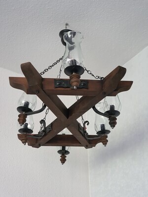 Vintage holz kronleuchter,vintage deckenleuchte , antik deckenlampe für lampe e14,pendelleuchte für wohnzimmer schlafzimmer bar hallen und Paläste (x modell 6 Lampen)
