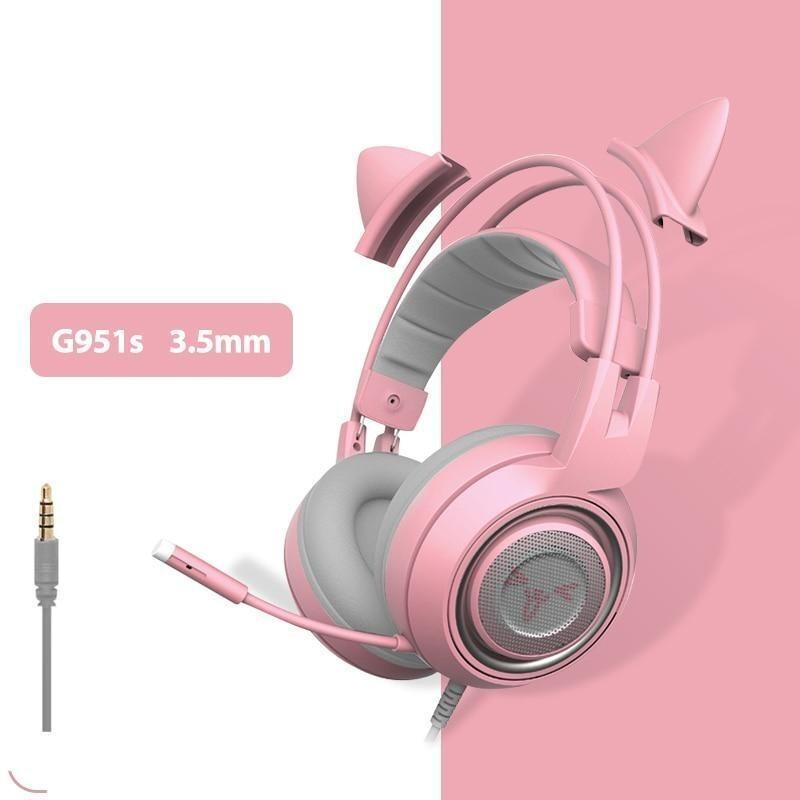 Pink gaming Headphones Virtual 7.1 