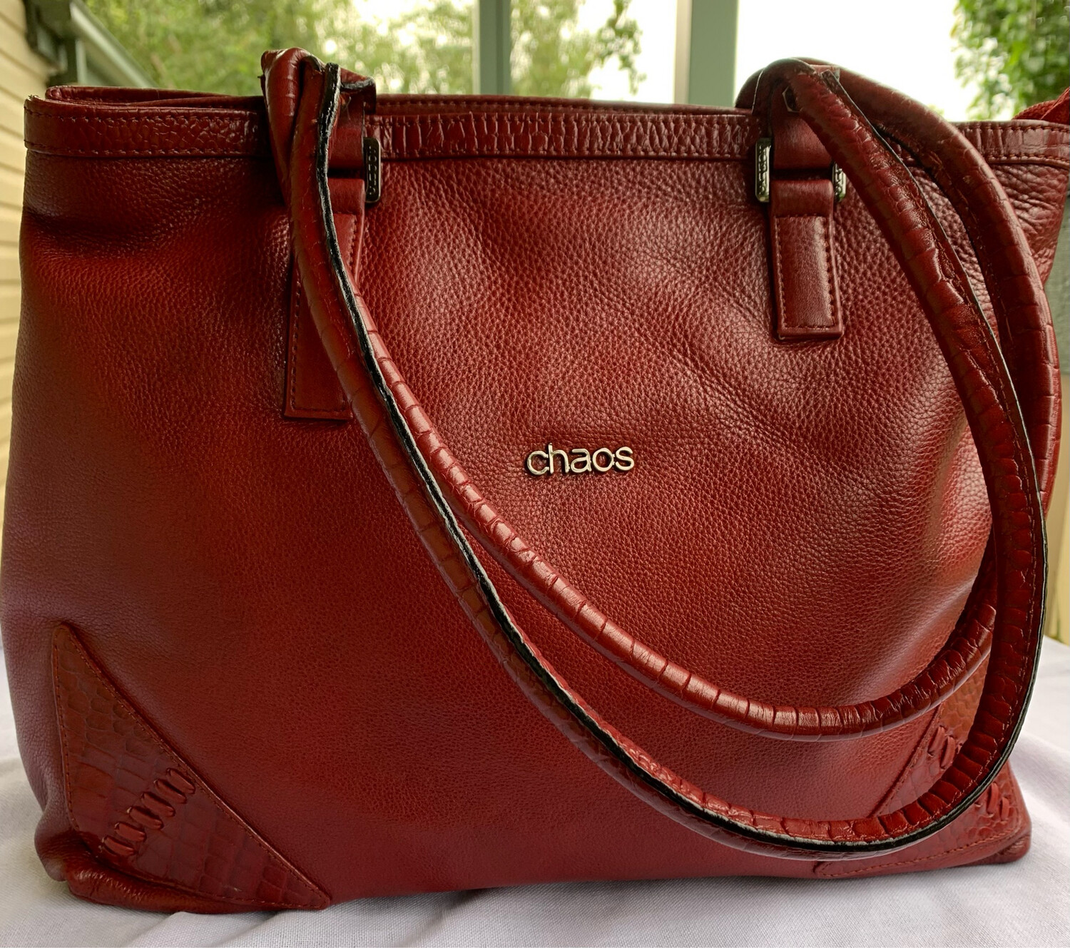 Hand Bag: Red Leather