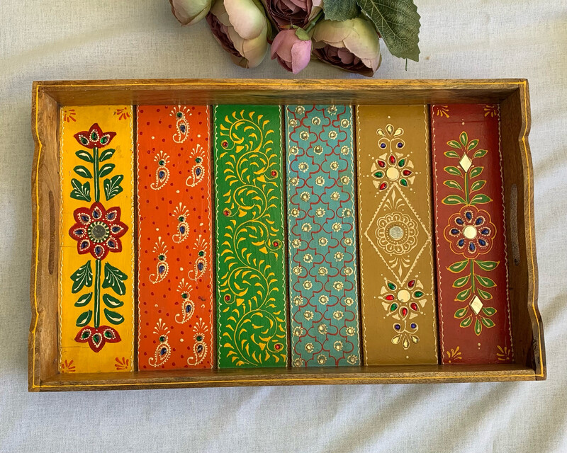 Wooden Multi Colour Tray