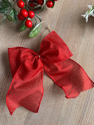 Handcrafted Christmas Bows One Loop Set Of 8