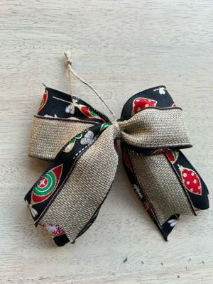 Christmas Bows Double Loops Set Of 10