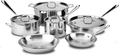 All Clad D3 Stainless Steel Cookware Set 10 piece