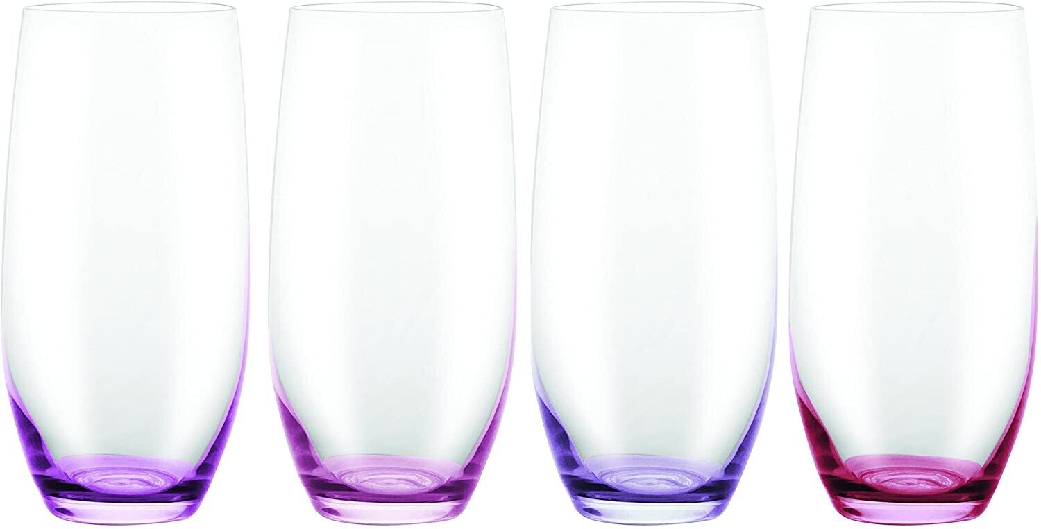 David Shaw Bohemia Glass Confetti Highball Glasses Set of 4