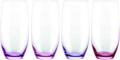 David Shaw Bohemia Glass Confetti Highball Glasses Set of 4
