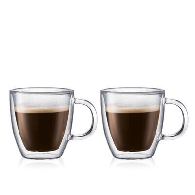Bodum Double Wall Thermo-Glass Espresso Mugs 5 oz Set of 2