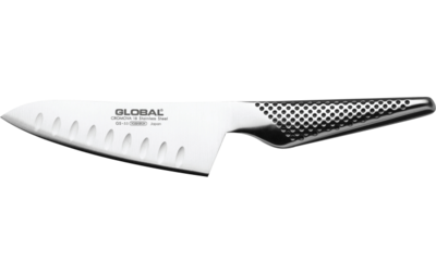 Global GS-55 Knife Stainless Steel Oriental Santoku Fluted 4.75 in/12 cm