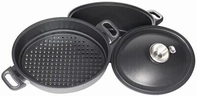 Gastroguss Waterless Cooking Set w/Steamer Oval Non Stick Induction 33 cm x 26 cm