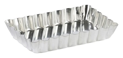 Gobel Fluted Rectangular Tartlet Pan w/Removable Botton 2.5 in x 0.8 in x 4.4 in