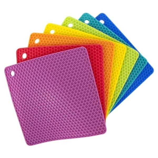 Kitchenbasics Silicone Trivet Square 7 in x 7 in - Available in various colours