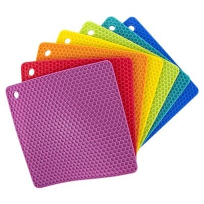 Kitchenbasics Silicone Trivet Square 7 in x 7 in - Available in various colours