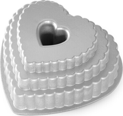 Nordic Ware Tiered Heart Cake Pan 12 cup
