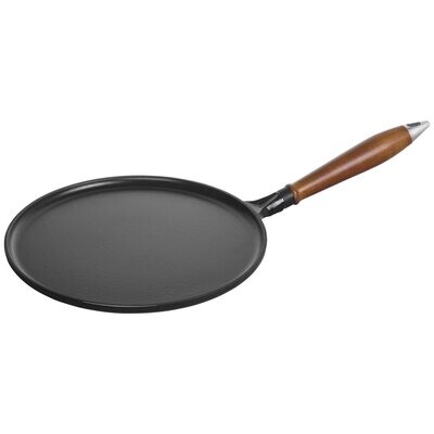 Staub Cast Iron Crepe/Pancake Pan w/Wooden Handle 28 cm