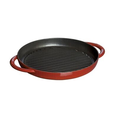 Staub Cast Iron Grill Pan Round Red 10.25 inch/26 cm