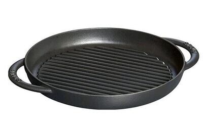 Staub Cast Iron Grill Pan Round Black 10.25 in/26cm