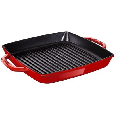 Staub Cast Iron Grill Pan Square Red 11 in/28 cm