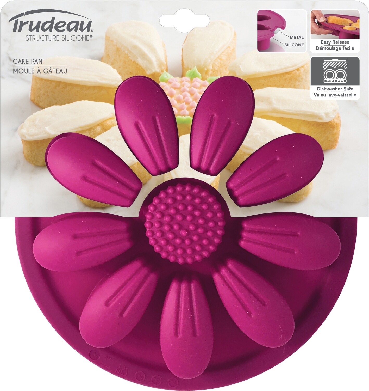 Trudeau Structure Cake Pan Silicone w/Daisy Flower Pattern