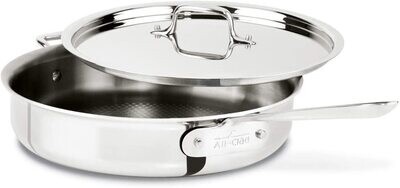 All Clad D3 Stainless Steel Saute Pan w/Lid 3 Qt