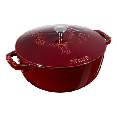 Staub Cast Iron French Oven w/Rooster Lid 3.75 Qt/3.6L