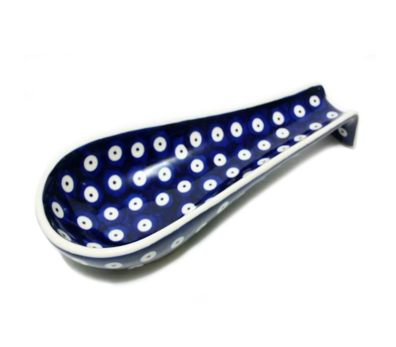 Polish Pottery Spoon Rest Polka Dot